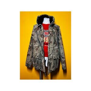 Vintage XXL Realtree Hooded Jacket Hunting Real Tree Camouflage